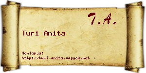 Turi Anita névjegykártya